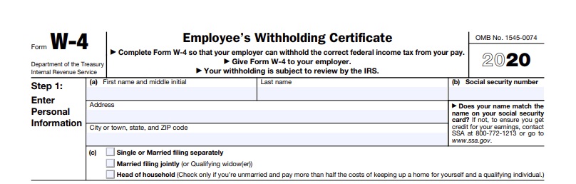 Withholding tax - the new W4